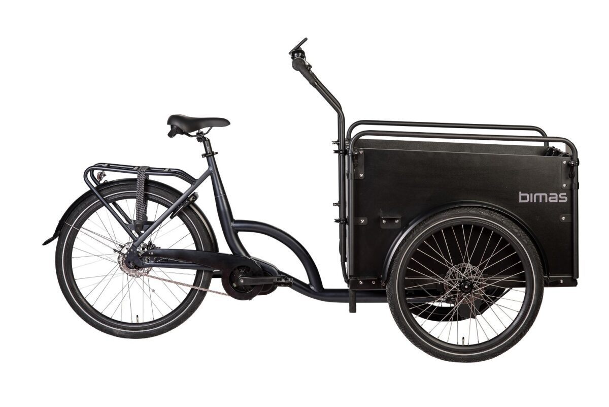 Bimas E-Cargo 3.3 elektrische bakfiets zwart middenmotor bafang zwart