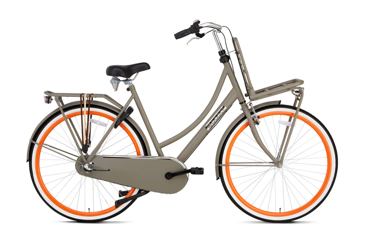 Popal Daily Dutch Basic plus 28 inch dames Transportfiets Grijs Oranje