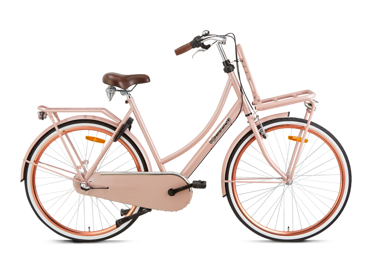 Popal Daily Dutch Basic plus 28 inch damesfiets transportfiets zalm roze