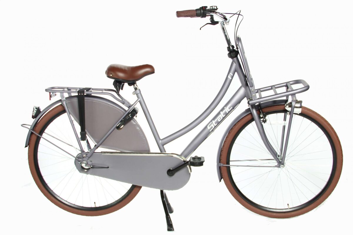 Static Cargo Dames Transportfiets 28 inch 50cm Zilver Grijs