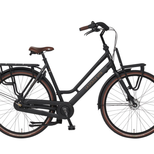 dolce Vita mamafiets Onyx black Matt moederfiets 28 inch