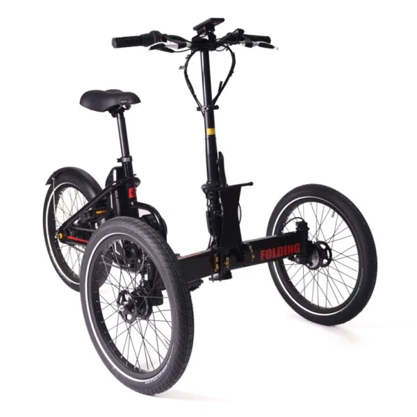 ETNNIC City Opvouwbare Driewielfiets Elektrisch – Lichtgewicht & Compact Black